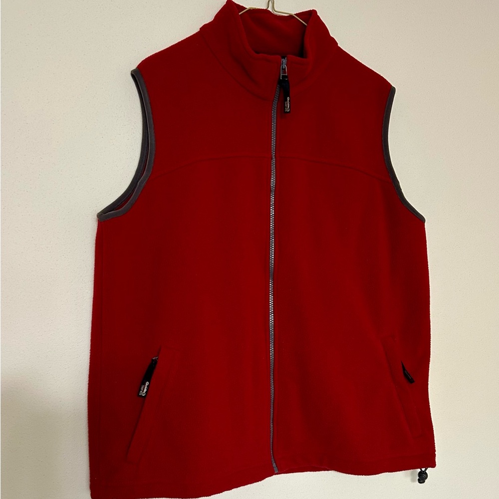 Bold Red Fleece Vest, Size Large